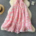 Fairy 3d Pink Rose Slip Dress