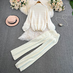 Sweater&Trousers White Sportswear 2Pcs