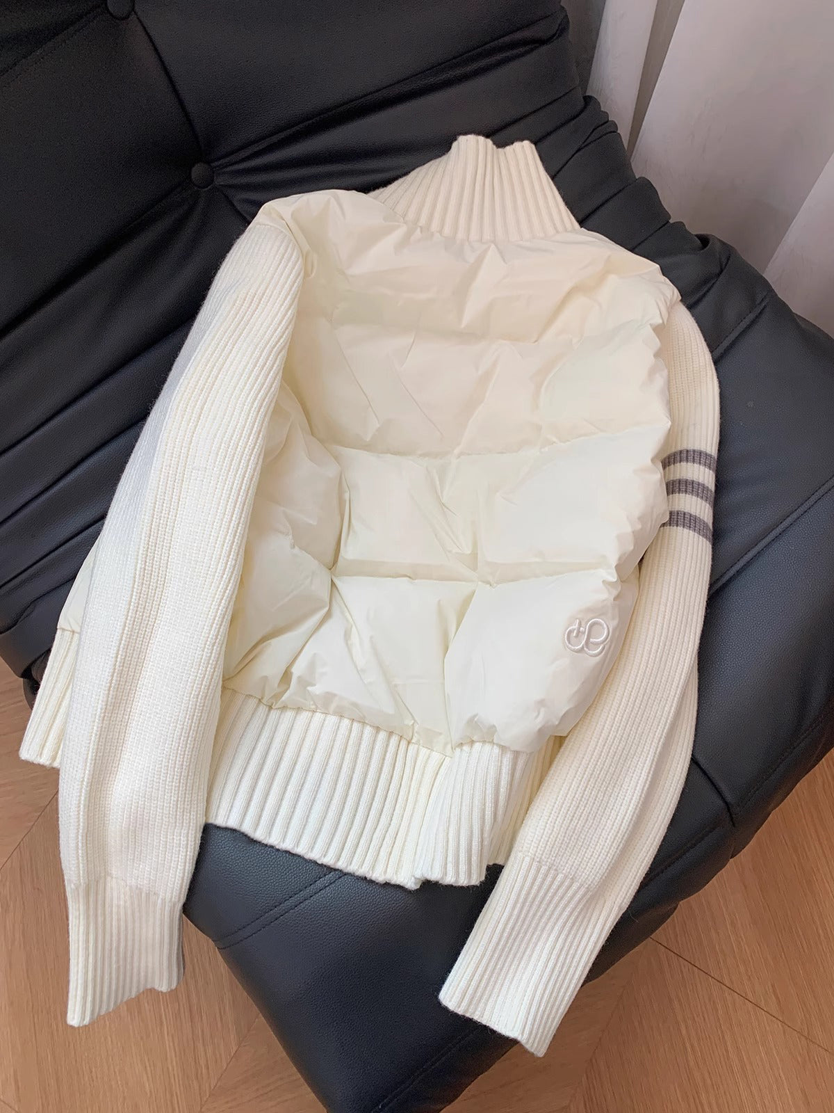 Faux Two-pieces Knitted Patchwork Jacket