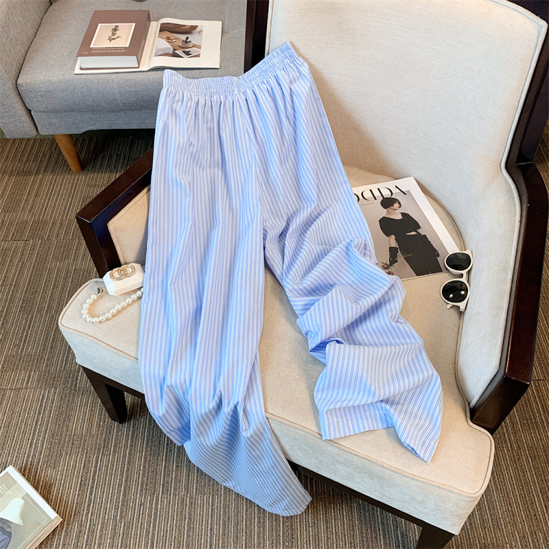 Korean Style Striped Drag Trousers