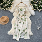 Floral Printed Split Chiffon Dress