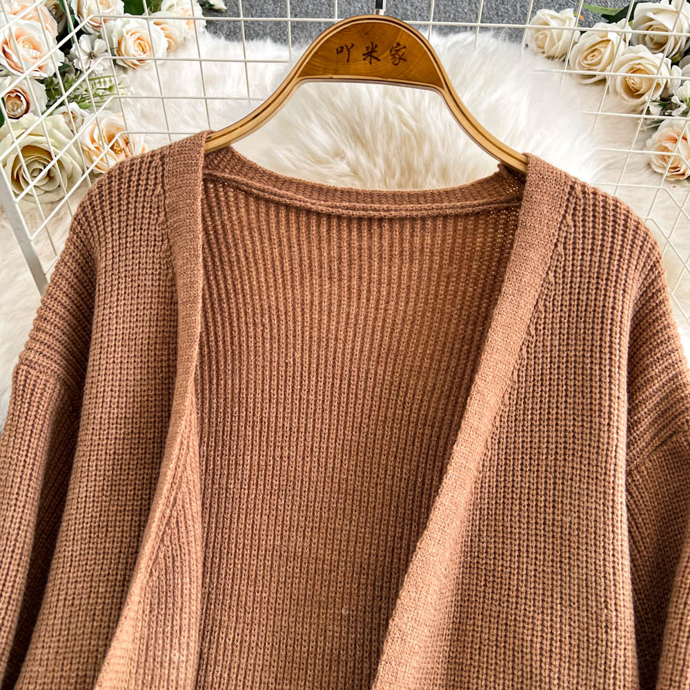 Cardigan&Tank Top&Skirt Knitted 3Pcs
