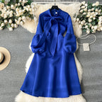 Premium Lace-up Solid Color Dress