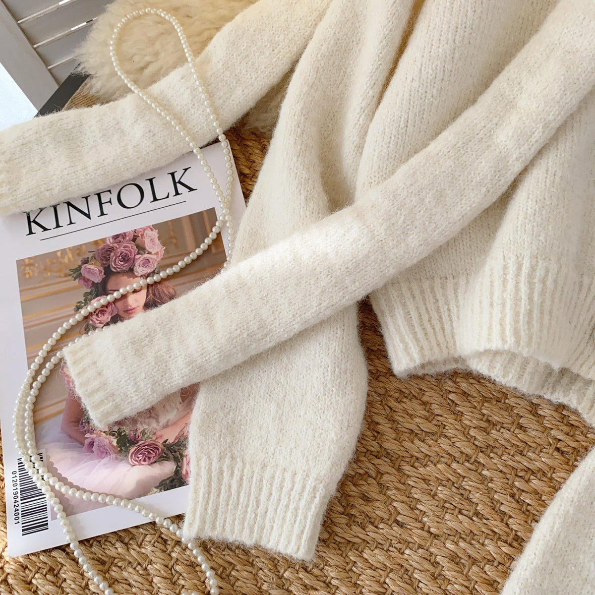 Cardigan&Skirt&Scarf Soft Knitted 3Pcs