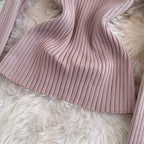 Sweater&Skirt Color-blocking Knitted 2Pcs