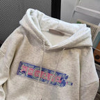 Vintage Monogrammed Printed Hooded Sweatshirt