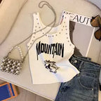 Chic Studded Monogram Printed Camisole