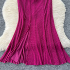 Draped Neckline Split Fishtail Dress