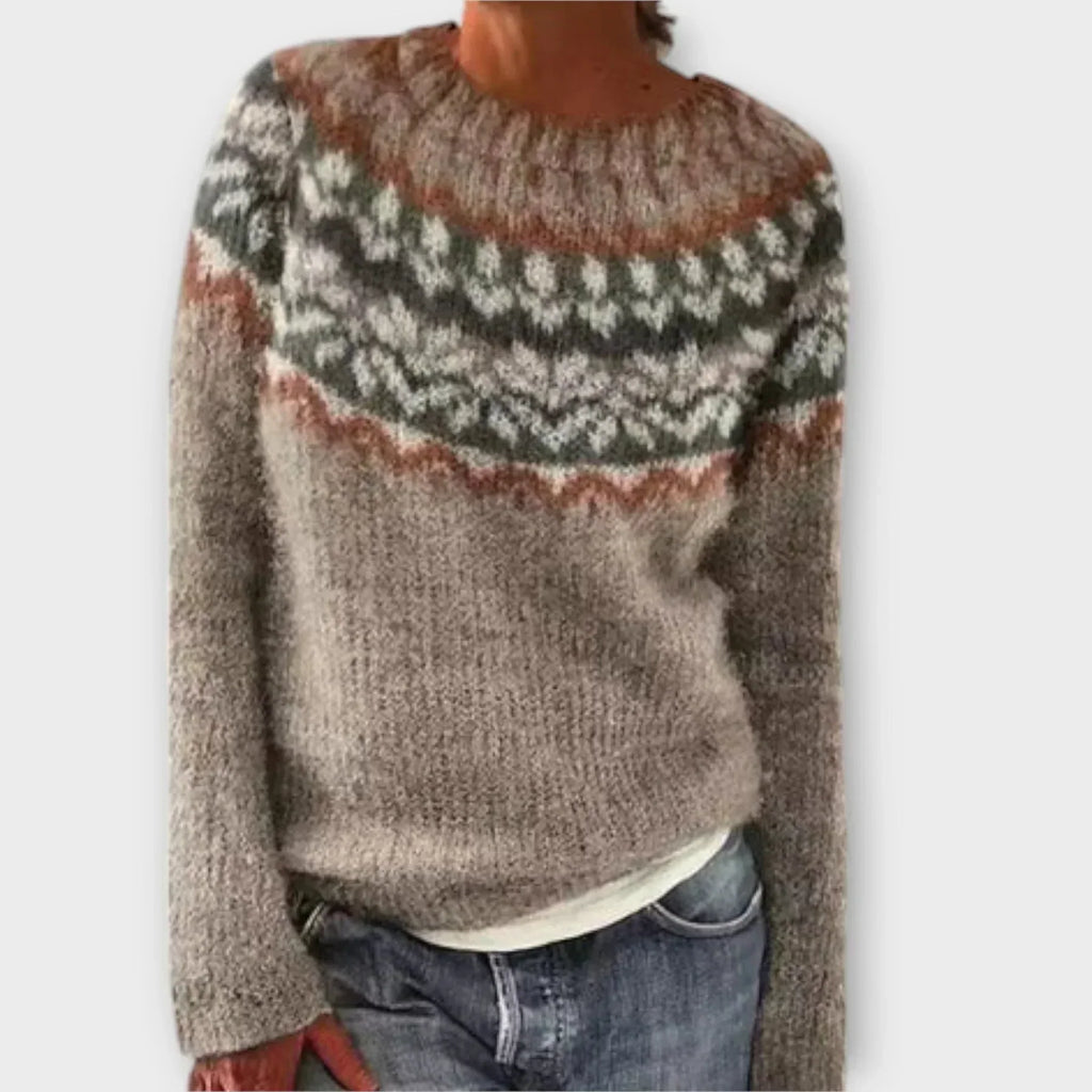 Aisha | Patterned Crewneck Sweater