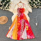 Bohemia Style Printed Halter Dress