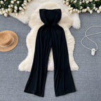 Chic Strapless Solid Color Jumpsuit