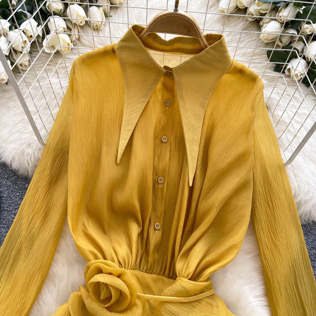 Irregular Design Ruffled Chiffon Top