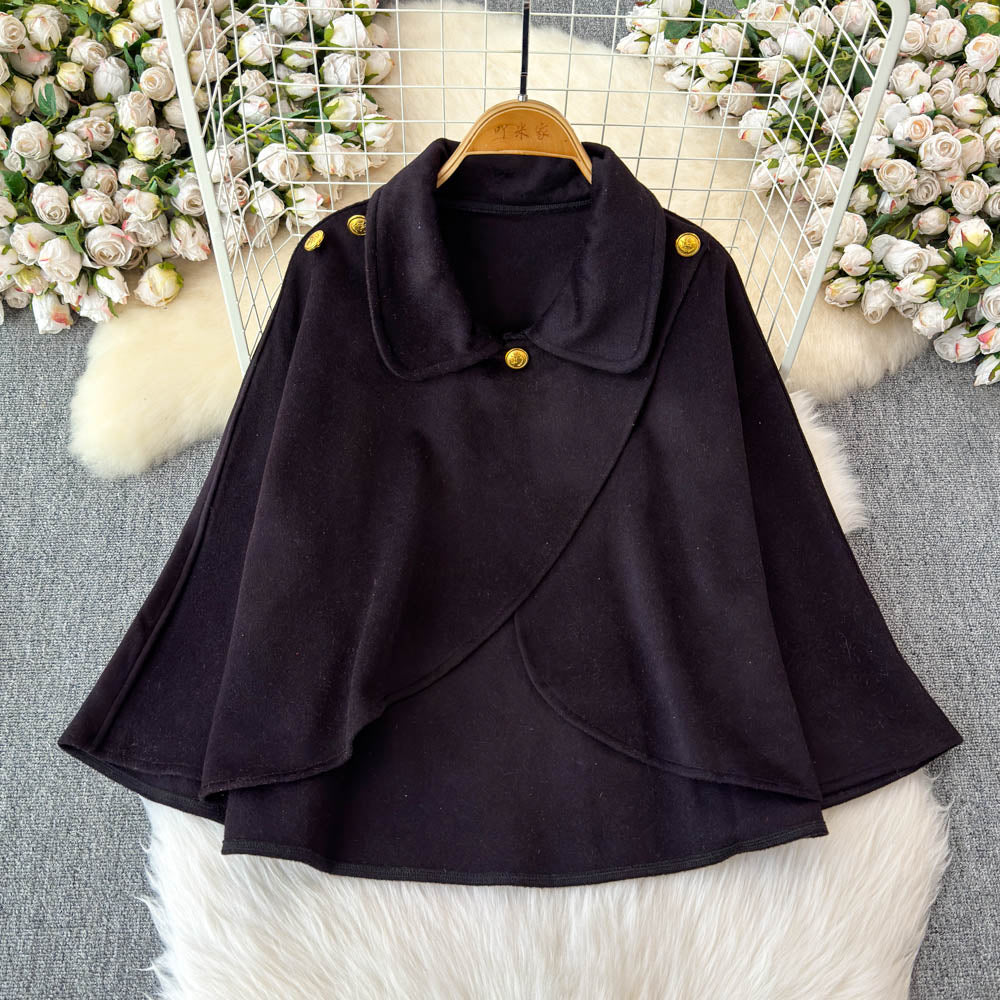 Reversible Tweed Faux Cashmere Shawl Coat
