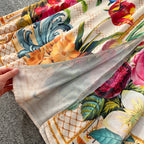 Courtly Mesh Patchwork Floral Dress