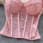 Vintage Lace Embroidered Fishbone Camisole