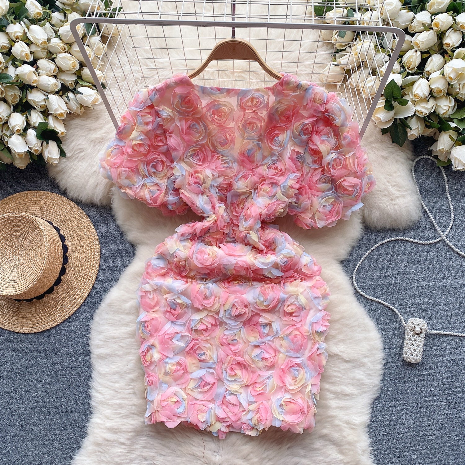 3D Colorful Flower Fairy Dress