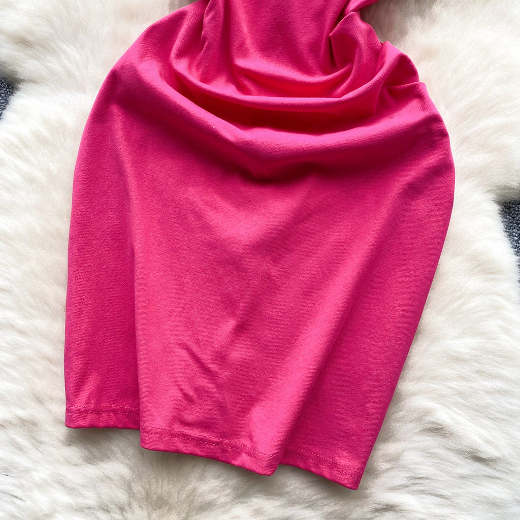Twisted Knot Pleated Slip Dress