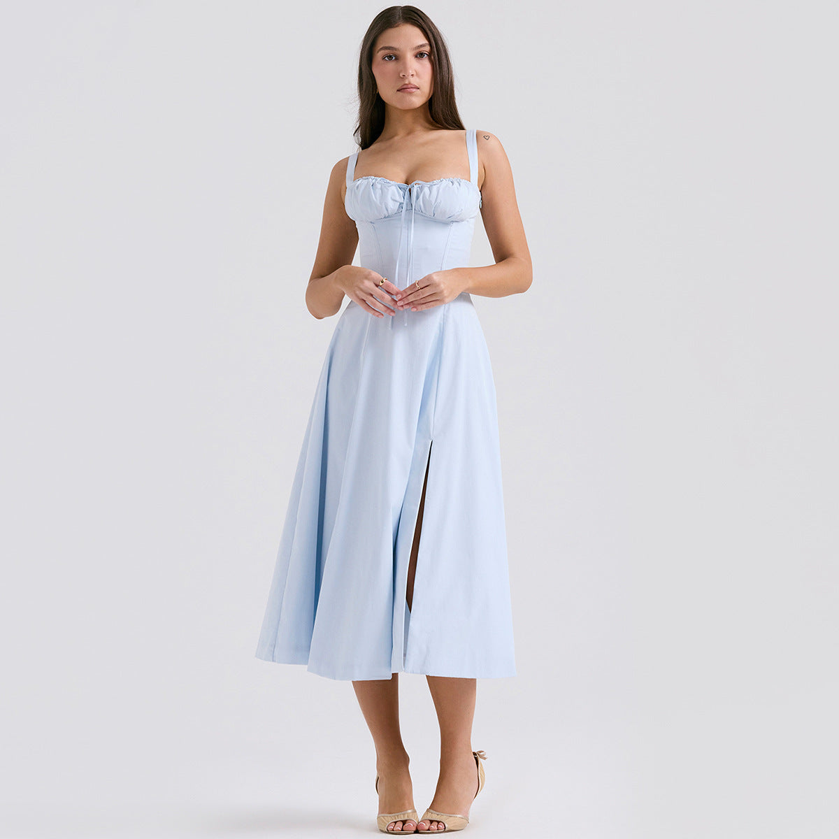Backless Floral Printed Slip Dress