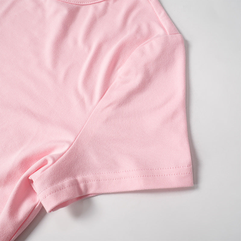 Top&Trousers Casual Solid Color 2Pcs