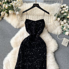 Party Sequined Fishtail Slip Dress