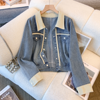 Vintage Patchwork Short Denim Jacket