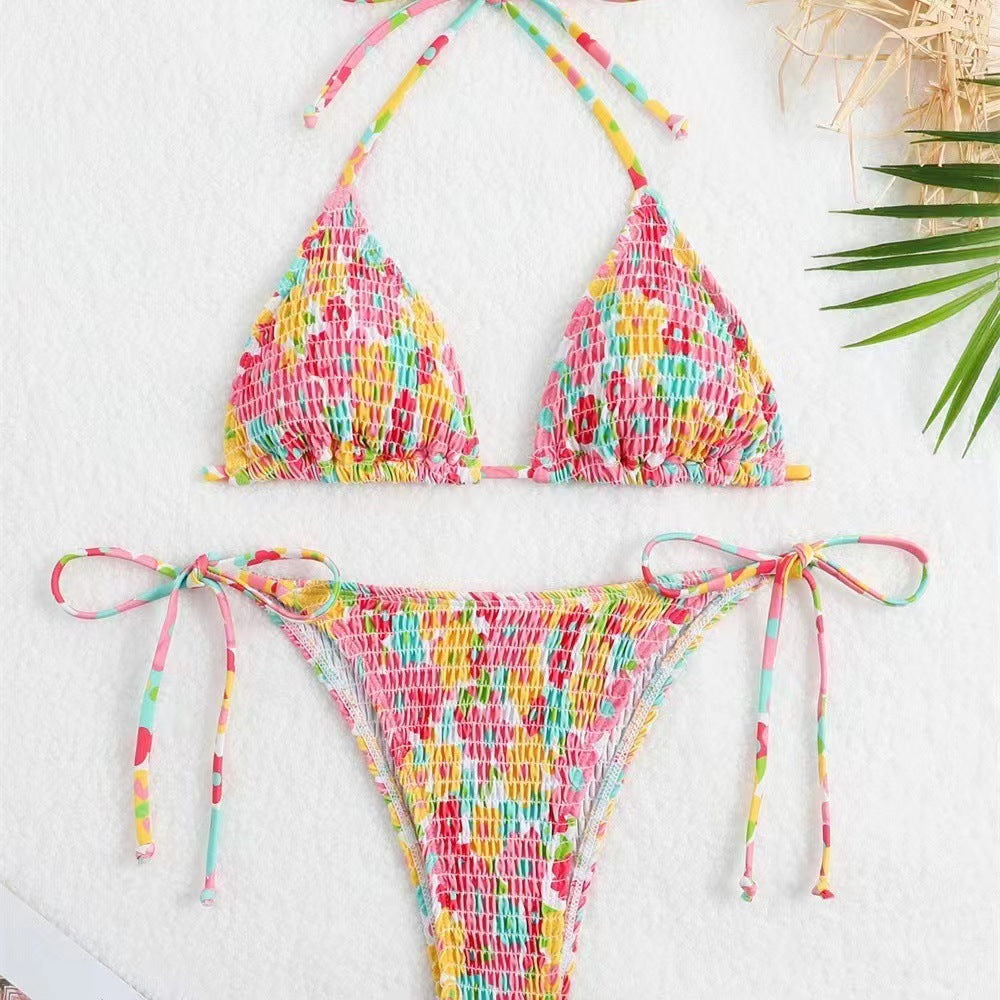 Triangle Packet Three-Point Strappy Bikini