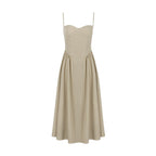 V-neck Solid Color Slip Dress