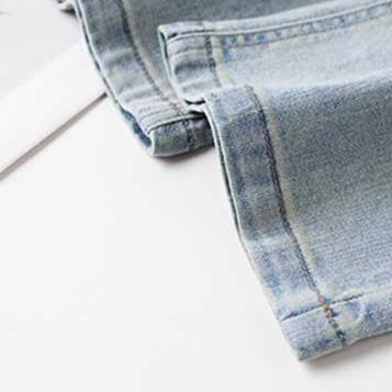 Ethnic Floral Embroidered Wathet Jeans