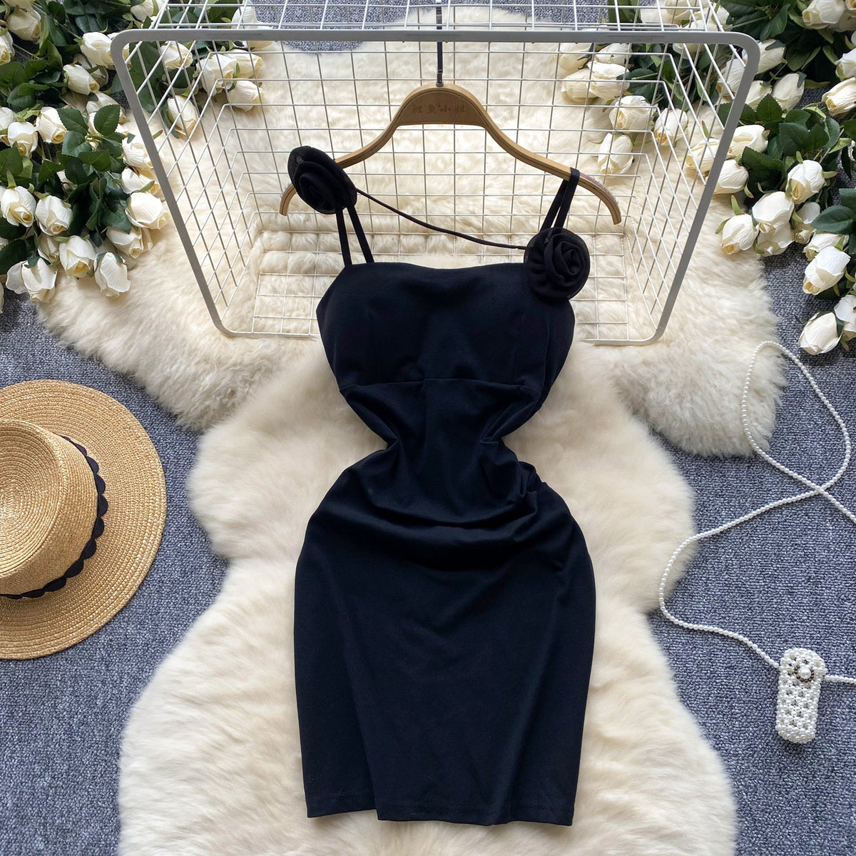 Twisted Knot Pleated Slip Dress