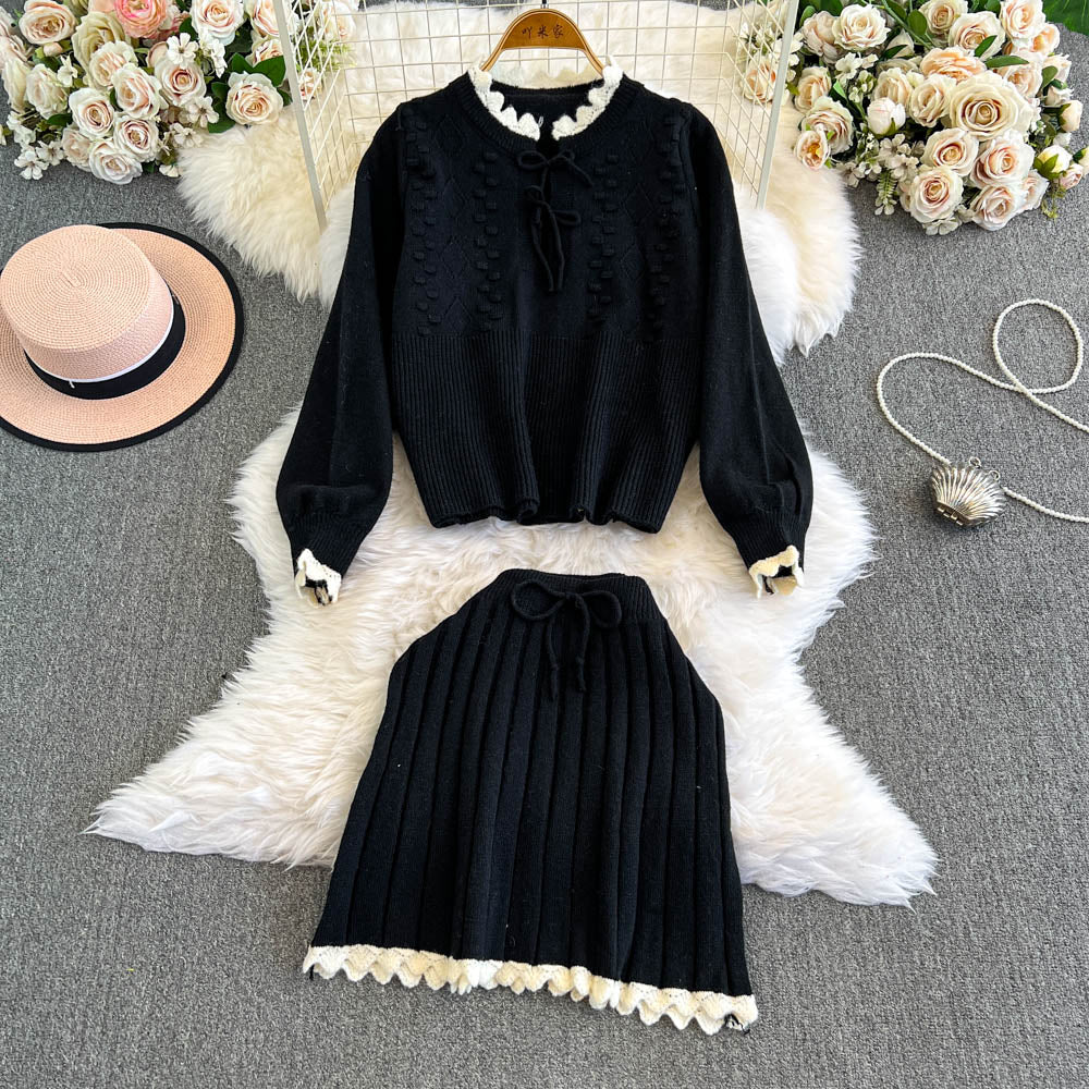 Sweetie Sweater&Pleated Skirt 2Pcs