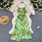 Floral Printed Split Chiffon Dress