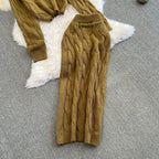 Turtleneck Sweater&Skirt Twisted 2Pcs