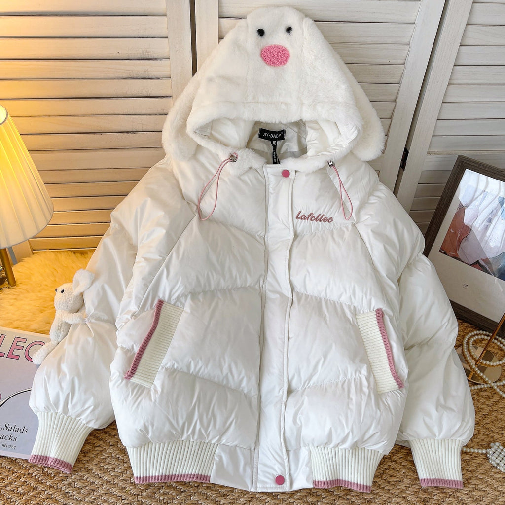 Cartoon Bear Hooded Padded Jacket