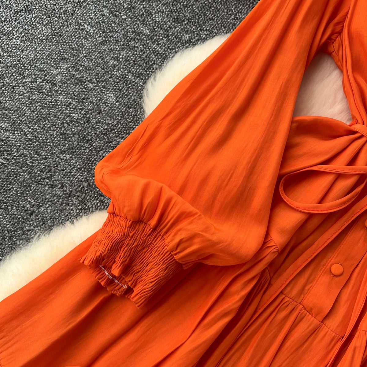 Vintage Solid Color Shirt Dress