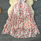 Irregular Design Fairy Floral Halter Dress
