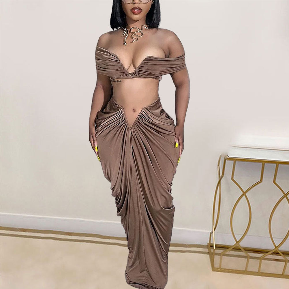 Lailah - Two-Piece Draped Maxi Set