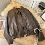 Chic Elastic Lapeled Zipped Jacket