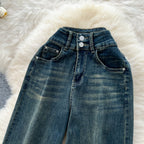 Korean Style High-waist Denim Trousers