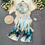 Chiffon T-shirt & Wide-leg Trousers 2Pcs