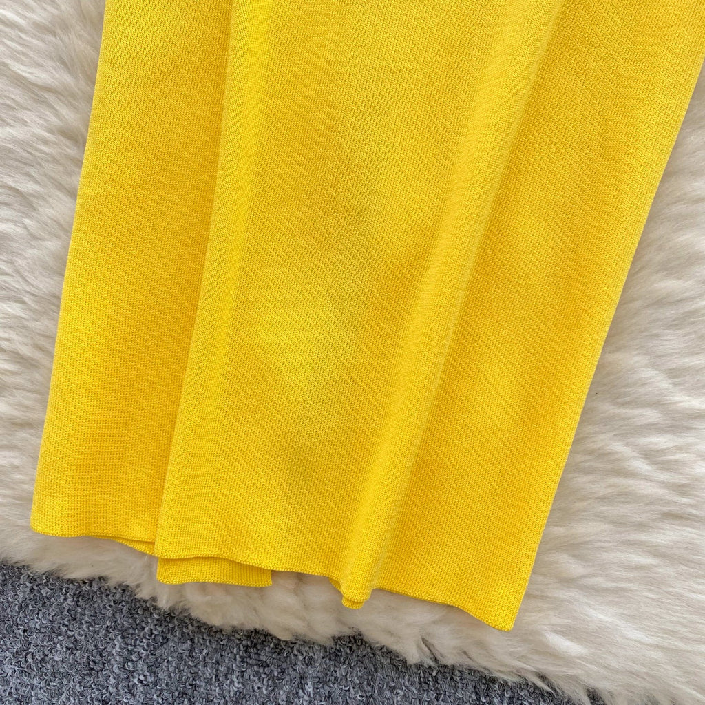 Cardigan&Slip Dress Solid Color 2Pcs