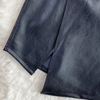 One-step Black PU OL Skirt
