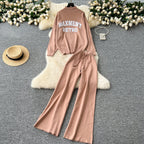 Monogrammed Sweater&Trousers Casual 2Pcs