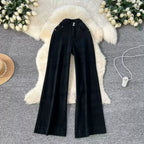 Korean Style High-waist Denim Trousers