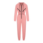 Color Blocking Hooded Jumpsuits