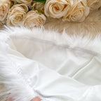 Tube Top&Skirt White Furry 2Pcs