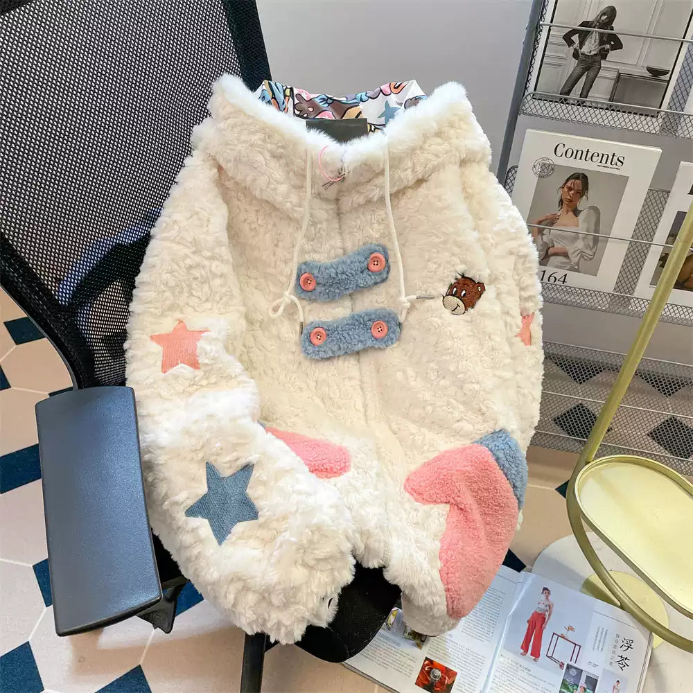 Japanese Style Cutie Lamb Wool Jacket