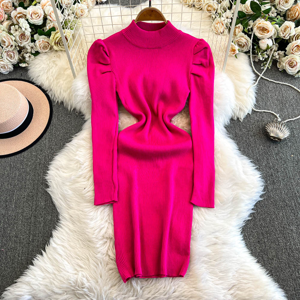 Barbie Pink Turtleneck Knitted Dress
