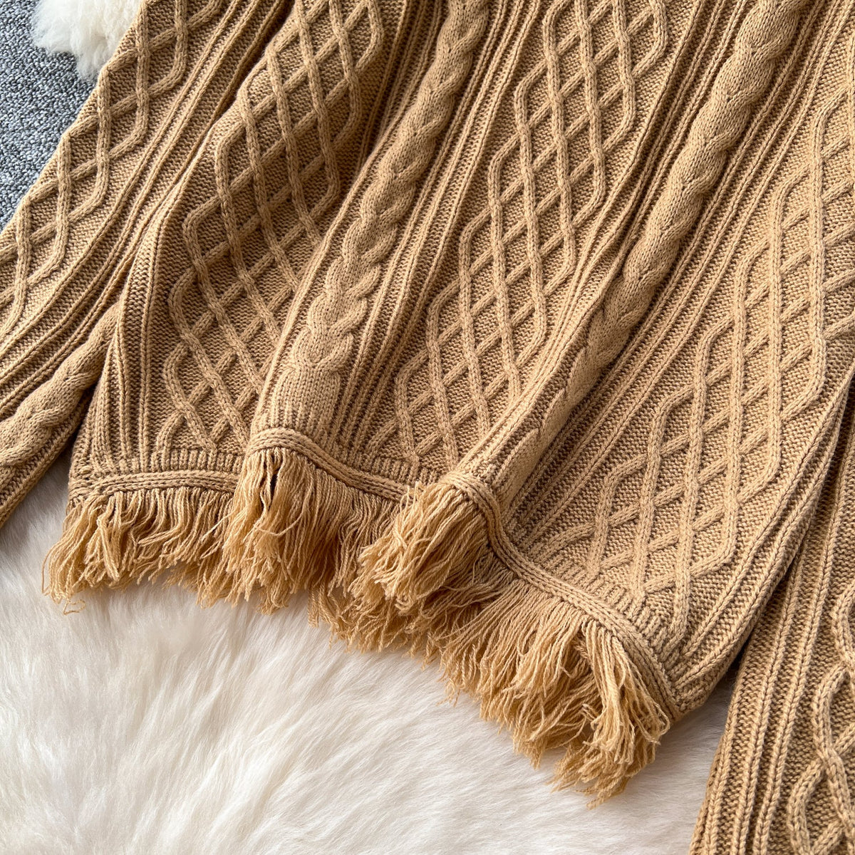 Fringed Sweater&Trousers Knitted 2Pcs