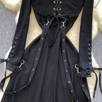 Niche Short Hoodie&Slip Dress 2Pcs