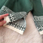 Sweater&Trousers Color-blocking Embroidered 2Pcs